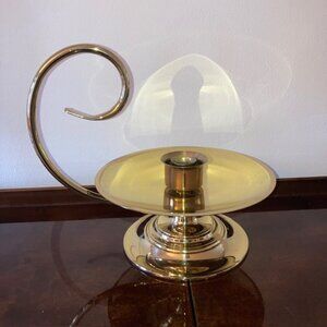 VTG Large Baldwin Brass Scroll Chamberstick Candle Holder